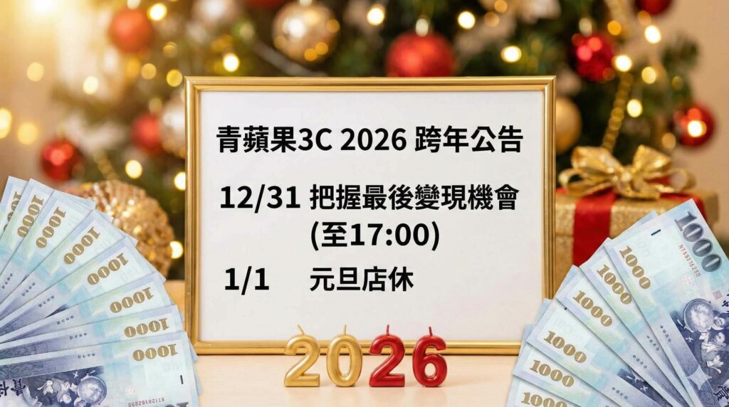 青蘋果3C 2026 元旦跨年營業時間調整公告